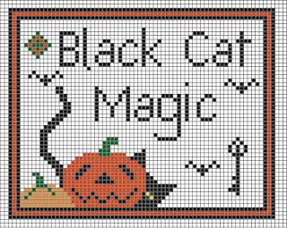 Black Cat Magic, Halloween Cross Stitch Charts, Black Cat Cross Stitch, Free Cross Stitch Pattern, Cat Magic, Halloween Cross Stitch, Cat Cross Stitches, Fall Cross Stitch, Free Cross Stitch Charts