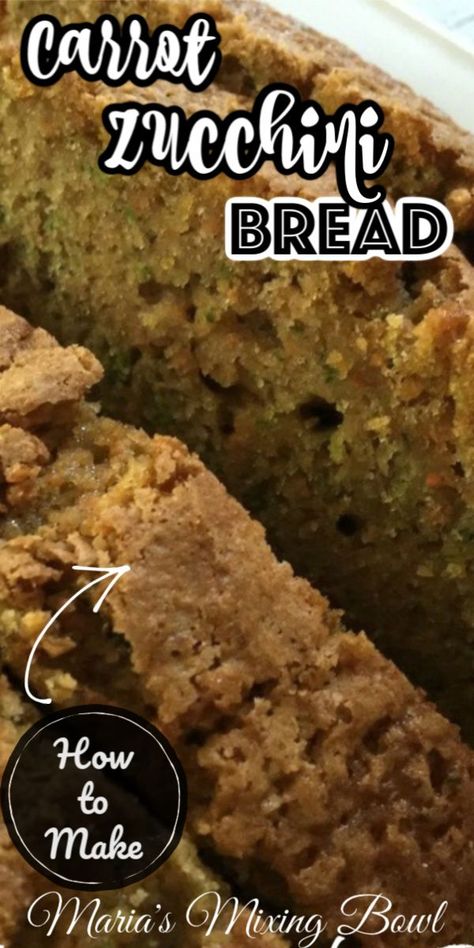 Carrot Bread Recipe Moist, Carrot Zucchini Bread, Zucchini Banana Bread Recipes, Carrot Bread Recipe, Amish Friendship Bread Starter Recipes, Zucchini Bread Muffins, Zucchini Cakes Recipe, Zucchini Recipes Dessert, Carrot Zucchini