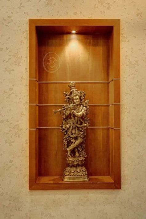 Altar Designs For Home, Krishna Pooja Room, God Idols For Pooja Room, Puja Unit, Entrance Foyer Design, Windsor Homes, Altar Design, Modern Cupboard, Temple Design For Home