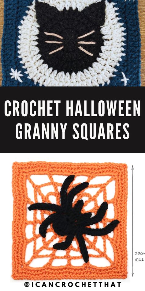 Inject some spooky elegance into your home with our top picks of Halloween Crochet Granny Squares! These squares are a fantastic starting point for various Halloween crochet projects that are both eerie and exquisite. Crochet Granny Square Halloween Sweater, Cobweb Granny Square, Halloween Granny Square Crochet Patterns Free, Spiderweb Granny Square Pattern, Spider Web Granny Square Pattern, Pumpkin Granny Square Crochet, Black Cat Granny Square, Halloween Granny Squares Crochet, Halloween Crochet Stitches