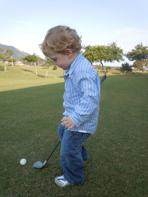 My cute nephew playing golf! Golf Baby, Boys Golf, Dream Kids, Kids Golf, Playing Golf, Lil Boy, Boy Decor, Play Golf