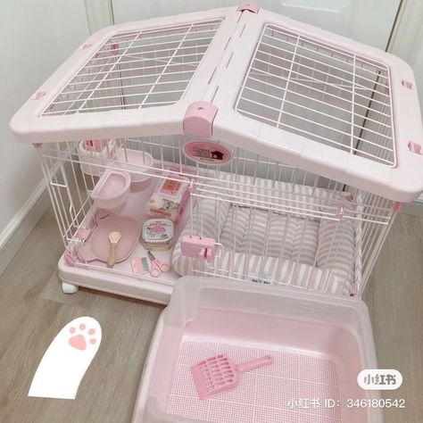 Aesthetic Pet Room, Pink Dog Aesthetic, Cute Things Aesthetic, Cute Kitchenware, Kandang Hamster, Dog Room Design, Korean Decor, Aesthetic Items, Coquette Makeup