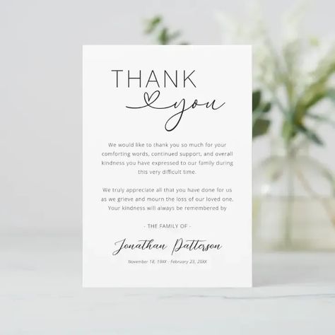 Simple White Background, Appreciation Note, Appreciation Message, Thank You Card Size, Words Of Comfort, Thank You Messages, Losing A Loved One, Simple White, Thank You Notes