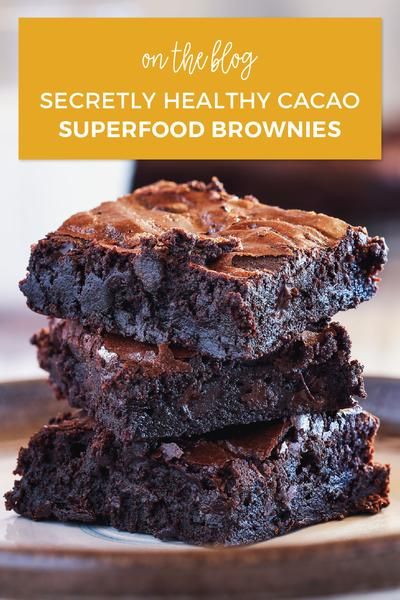 Desserts With Cacao Powder, Secretly Healthy Desserts, Brownies With Cacao Powder, 100% Cacao Recipes, Cacao Recipes Healthy, Cacao Recipes Desserts, Recipes Using Cacao Powder, Cacao Powder Brownies, Cacao Brownies Recipes