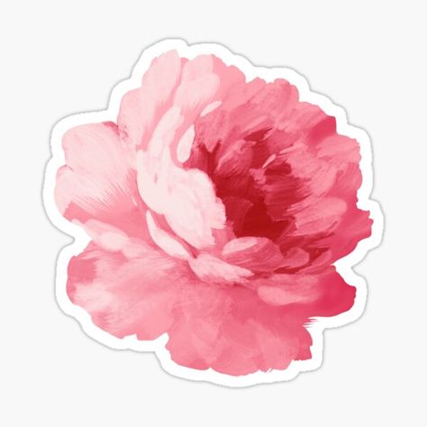 "Flower pink peony" Sticker by afremovartist | Redbubble Peony Sticker, Tumblr Stickers, Watercolor Bouquet, Hydroflask Stickers, Unique Sticker, Pink Peony, Hand Painted Flowers, Beautiful Stickers, Aesthetic Stickers