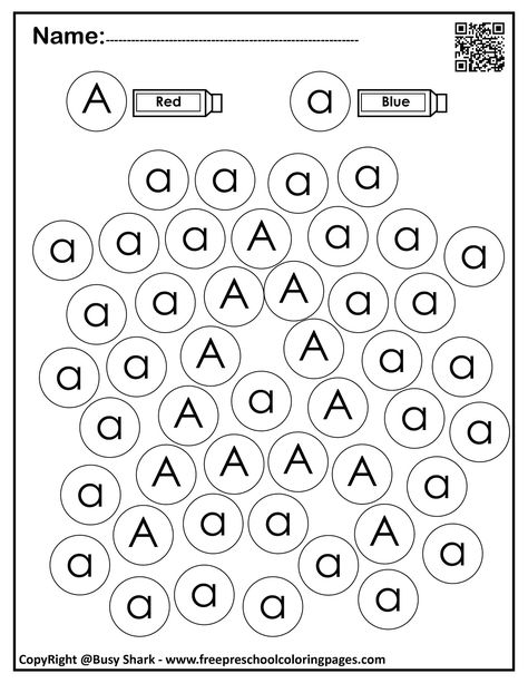 Set of Letter A "10 free Dot Markers coloring pages" Letter A Worksheets For Preschool, Letter A Activities For Preschool, Free Preschool Printables Alphabet, Free Printable Alphabet Worksheets, Letter A Coloring Pages, Learn Alphabet, Letter Worksheets For Preschool, Dot Marker Activities, Printable Alphabet Worksheets