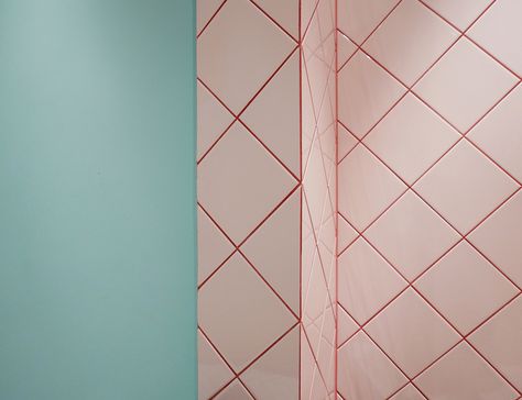 Leave It To a Swedish Designer to Reinvent the White Box - Sight Unseen Remodeling Trends, Stockholm Apartment, Coloured Grout, Note Design Studio, Colorful Apartment, Famous Interior Designers, Red Tiles, Pink Tiles, Sight Unseen