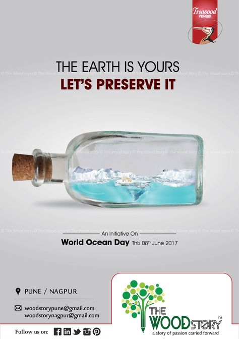 Our oceans, Our Future.”  Save the Ocean. Protect the Ocean Issued in public interest by #TheWoodStory #Pune #Nagpur on #WorldOceanDay #TheWoodStoryInitiative #TheWoodStoryVoice #IssuedInPublicInterestByTheWoodStory #TheWoodStory #TheWoodStoryTruwoodVeneerStore World Ocean Day Creative Ads, World Ocean Day, Save The Ocean, Ocean Day, Funny Ads, Oceans Of The World, Our Future, Festival Posters, Creative Ads