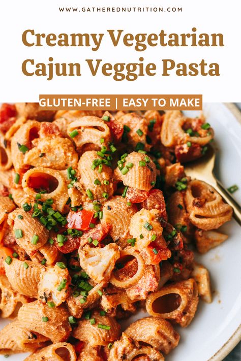 Cajun Pasta Recipes Vegetarian, Cajun Veggie Pasta, Vegetarian Cajun, Cajun Pasta Recipes, Veggie Pasta Recipes, Creamy Cajun Pasta, Weeknight Pasta, Summer Pasta Recipes, Cajun Pasta