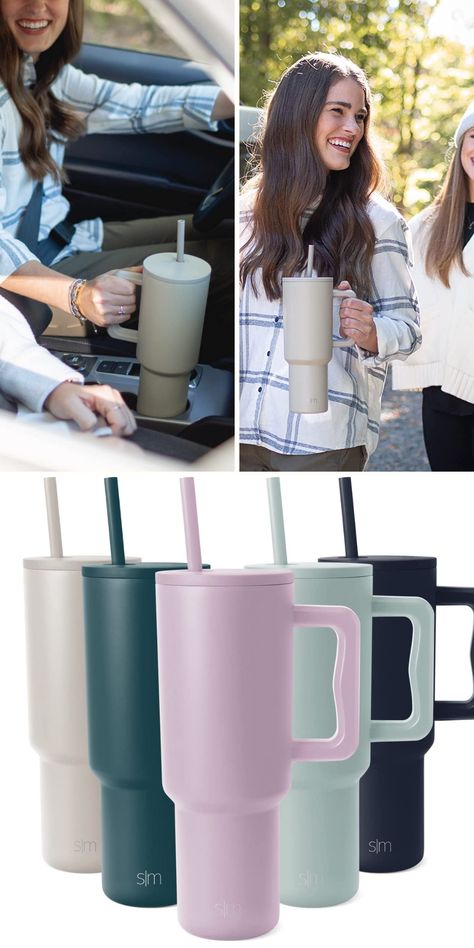 Stanley Cup DUPE! Simple Modern 40 oz Tumbler with Handle and Straw Lid Insulated Tumbler With Straw, Tumbler With Handle And Straw, Yeti Tumbler 30 Oz, Yeti Water Bottle With Straw, Cute Travel Mugs Tumblers Coffee Cups, 40 Oz Tumbler With Handle, Lavender Mist, 40 Oz Tumbler, Tumbler With Handle