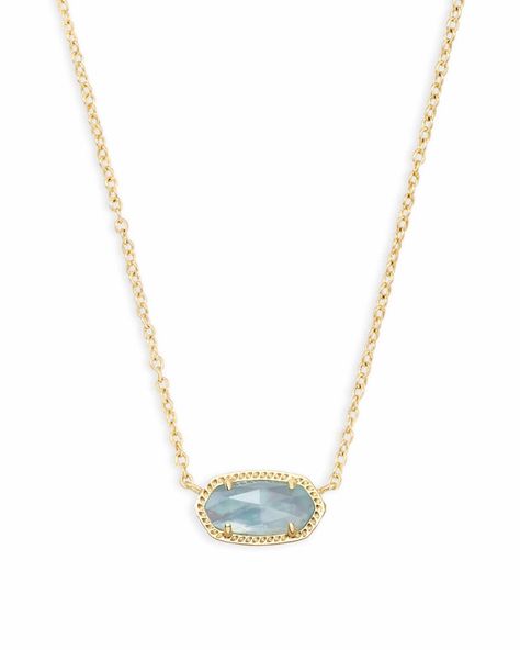 Elisa Gold Pendant Necklace, March Birthdays, Elisa Necklace, Elisa Pendant Necklace, Kendra Scott Necklace Elisa, Blue Stuff, Summer Wishlist, Short Pendant Necklace, Birthday Stone