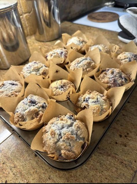 The Best Crumbly, Spongy, & Comforting Bakery Style Blueberry Muffins Recipe (With VIDEO) - Munchies By Mallory Bakery Muffin Recipes, Large Muffin Recipes, Jumbo Blueberry Muffins, Scandinavian Desserts, The Best Blueberry Muffins, Bakery Style Blueberry Muffins, Bakery Muffins, Homemade Blueberry Muffins, Baking Snacks