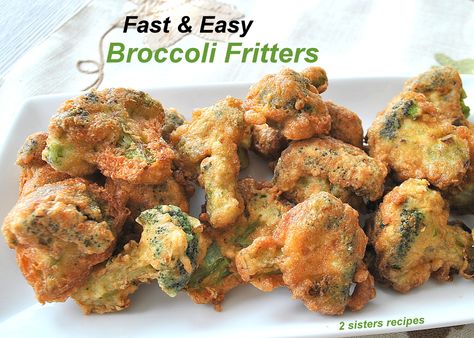 Fast & Easy Broccoli Fritters Fried Broccoli And Cauliflower, Deep Fried Vegetables Recipes, Recipes With Frozen Broccoli Florets, Broccoli Fritters Air Fryer, Deep Fried Broccoli Recipe, Fried Broccoli Recipes, Battered Broccoli, Deep Fried Broccoli, Breaded Broccoli