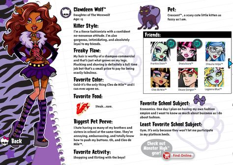 Wolf Profile, Monster High School, Monster H, Diy Monsters, Monster High Pictures, Clawdeen Wolf, Monster High Party, Moster High, Monster High Art