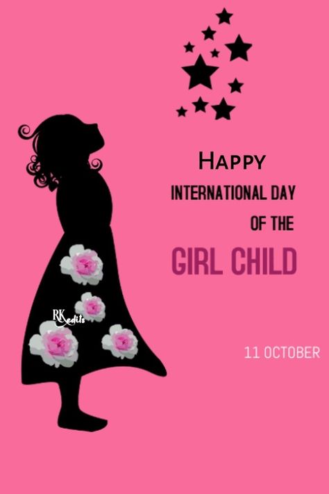 International Girl Child Day Posters, Girl Child Day Poster, Dan Očeva, Majčin Dan, Girl Child Day, Children's Day Poster, Biology Diagrams, Design Dresses, International Day