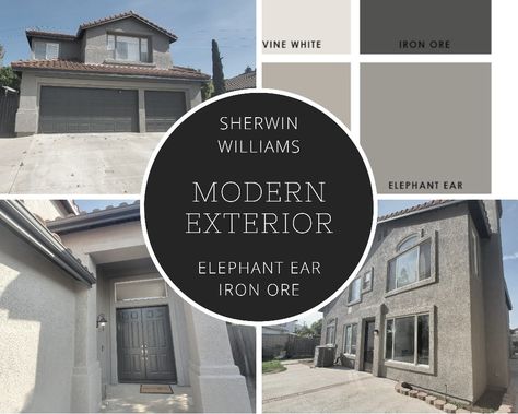 Elephant Ear Paint Color, Elephant Ear Exterior Paint, Elephant Ear Sherwin Williams Exterior, Elephant Ear Sherwin Williams, Iron Ore Sherwin Williams, Accent Wall Paint, Painted Front Doors, Iron Ore, House Color