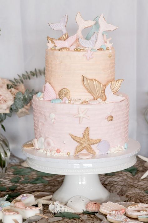 Mermaid Cake Ideas, Whimsical Mermaid, Boho Mermaid, Mermaid Birthday Party Decorations, Mermaid Theme Birthday Party, Sea Cakes, Ocean Birthday, Under The Sea Birthday, Sea Birthday Party