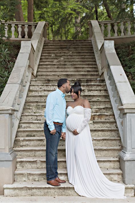 Mother And Father Maternity Photos, Atlanta Maternity Photography, Atlanta Photography Locations, Stairs Photography, Maternity Shots, Outdoor Maternity Photos, Baby Bump Photos, Pregnant Lady, Natural Light Studio