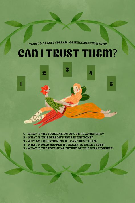 Can I Trust Them? Tarot Spread for Relationships — Emerald Lotus Tarot Spreads About Other People, Tarot Spread Relationship, Relationship Tarot Spread, Tarot Beginner, Divination Magic, Tarot Card Layouts, Relationship Tarot, Tarot Reading Spreads, Learning Tarot