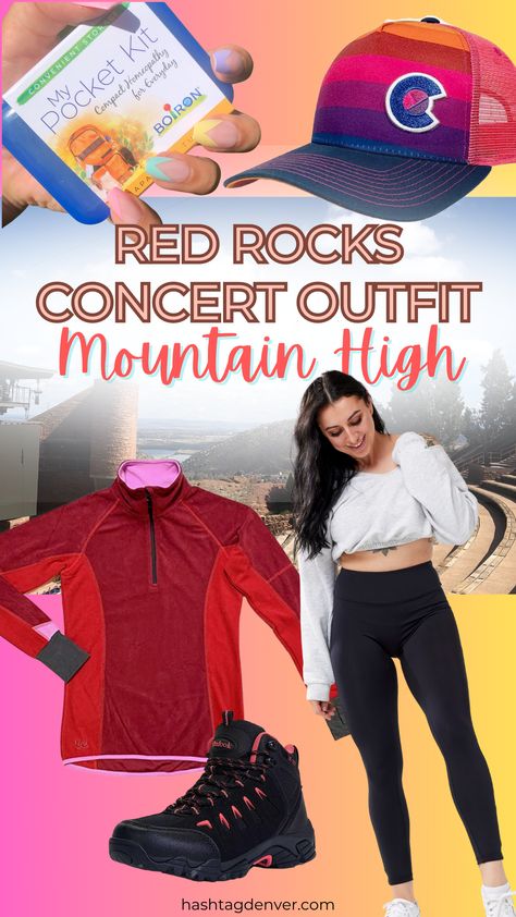 RED ROCKS CONCERT OUTFIT - HOW TO DRESS LIKE A LOCAL Red Rocks Concert Outfit, Red Rocks Concert, Women’s Hiking Boots, Concert Outfit Rock, Types Of Red, Red Rock Amphitheatre, Unique Facts, Dream High, Concert Venue