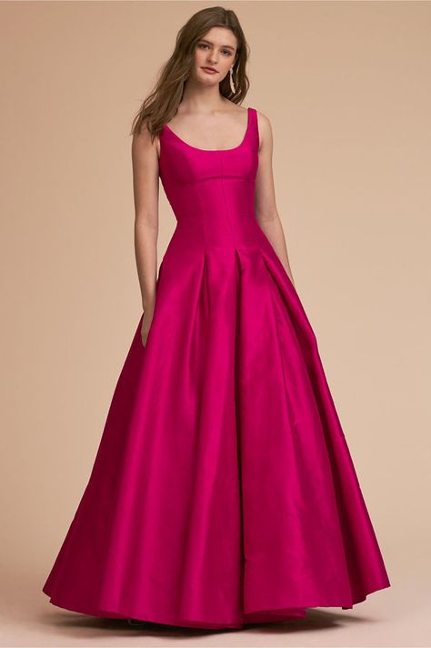 BHLDN Nolan Dress India Wedding Dress, Gown Bridesmaid, Rani Pink, Pleated Gown, Ball Skirt, Simple Gowns, Curvy Barbie, Long Dress Design, Evening Outfit