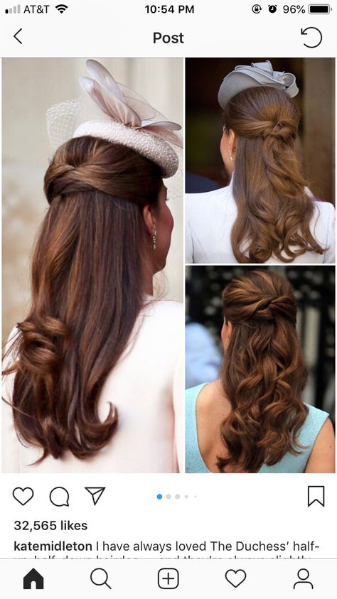 Kate Middleton Hair, Half Up Wedding Hair, Wedding Hair Half, Formal Hairstyles For Long Hair, Hairdo Wedding, Brunette Hair With Highlights, Wedding Hair Inspiration, Penteado Cabelo Curto, Very Long Hair