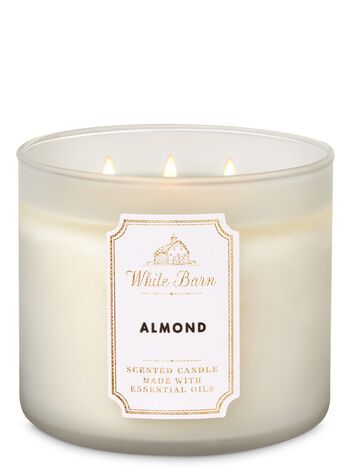 Almond 3-Wick Candle - White Barn | Bath & Body Works Room Wishlist, White Barn, 3 Wick Candles, Birthday Wishlist, White Candles, Room Inspiration Bedroom, Christmas Wishes, Christmas Wishlist, Dream Room