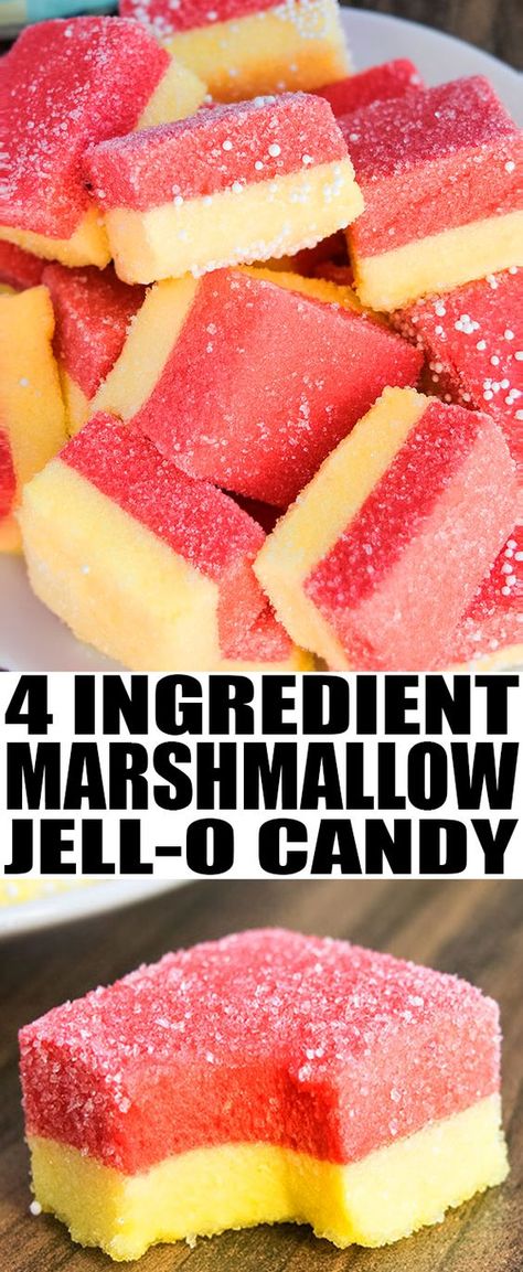 Easy JELLO MARSHMALLOW candy recipe or JELLO pinwheels, made in 1 hour with 4 basic ingredients. This is a simple no bake dessert or snack for kids parties or Christmas holidays. {Ad} From cakewhiz.com #candy #marshmallows #recipes #dessert #nobake Jello Pinwheels, Marshmallow Dessert Recipes, Chanterelle Recipes, Marshmallow Desserts, Marshmallow Candy, Snack For Kids, Jello Desserts, Candy Recipe, Kid Desserts