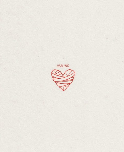 Interlinked Tattoo Word, Guarded Heart Tattoo, Pure Heart Tattoo, Tattoo Ideas For Strength, Healing Heart Tattoo, Red Heart Tattoo, Resilience Tattoo, Red Heart Tattoos, Small Girly Tattoos