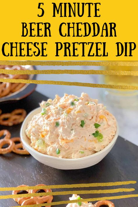 Beer Cheese Pretzel Dip, Pretzel Appetizers, Pretzel Beer Cheese Dip, Beer Dip Recipe, Beer Appetizers, Pretzel Dip Recipes, Cold Party Appetizers, Cheddar Cheese Dip, Dip Appetizers