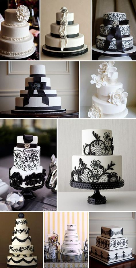 Plan a Black and White Wedding Cakes Read More: www.elegantweddinginvites.com/how-to-plan-a-black-and-white-wedding/ Coco Chanel Cake, Chanel Cake, Black And White Wedding Cake, Black And White Wedding Theme, White Cakes, White Wedding Theme, White Wedding Cakes, Black And White Theme, White Wedding Cake