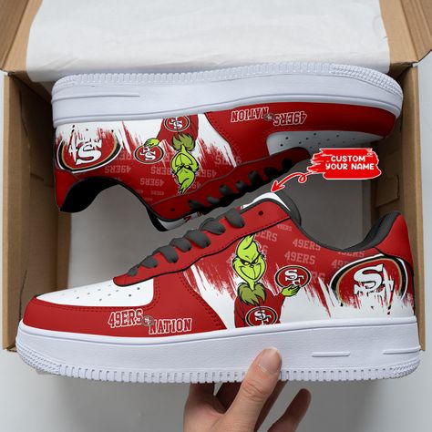 49ers Outfit, Air Force 1 Shoes, Af1 Shoes, Custom Kicks, Sf 49ers, Custom Nike Shoes, Custom Air Force 1, Custom Nike, Fit Car