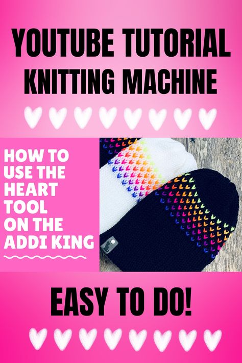 Master the art of knitting with this easy-to-follow YouTube tutorial featuring the Addi King knitting machine.
Create a beautiful, cozy heart beanie that's perfect for gifting or treating yourself. Don't miss out on this fun DIY project!  
🖤🖤🖤🖤 Knitting Machine Queens, Addi King Patterns, Addi King Size Knitting Machine Projects, Addi Express Kingsize Projects, Addi Knitting Machine Projects, Circular Knitting Machine Patterns Free, Beanie Tutorial, Knitting Machine Tutorial, Addi Knitting Machine