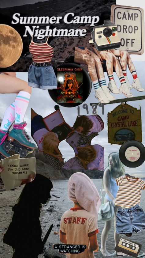 #summerslasher #summer #slasher #horror #outfitinspo #vintage #beach #camp #summercamp Summer Slasher, Slasher Summer, Summer Camp Aesthetic, Camp Aesthetic, Slasher Horror, Vintage Beach, Summer Camp