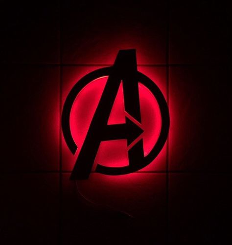 Avengers Illuminated Symbol Sign | Etsy Avengers Logo, The Avengers, Avengers, Marvel, Red