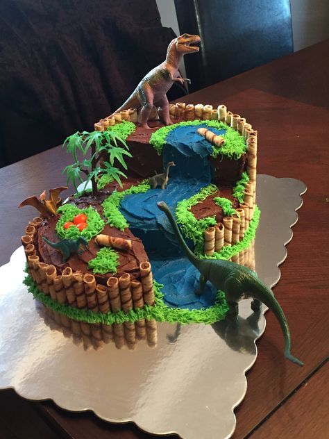 Same but w a bull dozer Dinasour Birthday, Birthday Cake Kids Boys, Dinosaur Birthday Cake, Dino Cake, Dinosaur Birthday Cakes, Dinosaur Themed Birthday Party, Dino Birthday Party, Dinosaur Theme Party, Dinosaur Cake