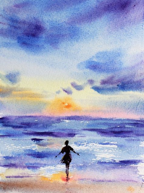 GUEST ARTIST: "Let It Flow" by Qinghong Wei ~ Doodlewash® Watercolor Wash Painting, Watercolor Art Paintings Easy, Water Colour Painting Ideas Inspiration, Wash Painting, Ink Wash Painting, Diverse People, Ancient Chinese Art, Let It Flow, Dream Studio