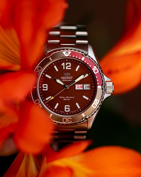 We're sprung on the matte red finish on the Orient AA08 Diver in matte red. Orient Watch, Matte Red, Diver, Red