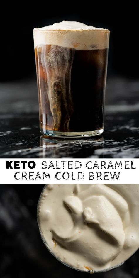 Keto Cold Brew Coffee Starbucks, Keto Sweet Cream Cold Foam, Low Carb Cold Foam, Keto Cold Foam Recipe, Keto Cold Foam, Lowcarb Drinks, Keto Cold Brew Coffee, Thm Coffee, Starbucks Nitro Cold Brew