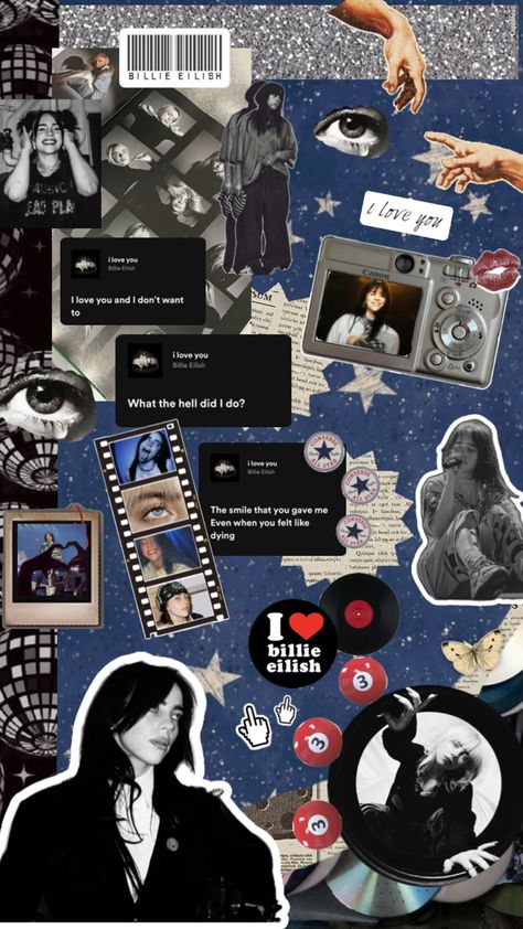 Billie Eilish Cdg Wallpaper, Billie Wallpaper, Collage Music, Lilo And Stitch Drawings, Music Poster Ideas, Stitch Drawing, Fangirl Problems, Song Artists, Lana Del Ray