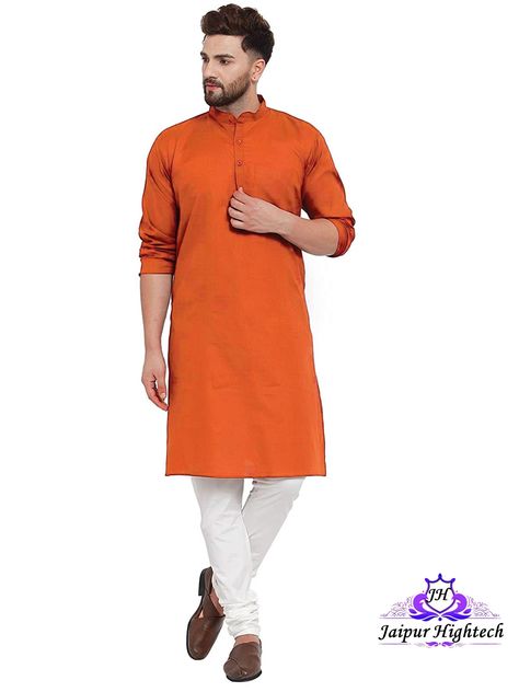 Orange Kurta For Men, Kurta For Men, Wedding Party Wear, Kurta Dress, Ethnic Looks, Plus Size Designers, Indian Outfit, Indian Ethnic Wear, Men's Wear