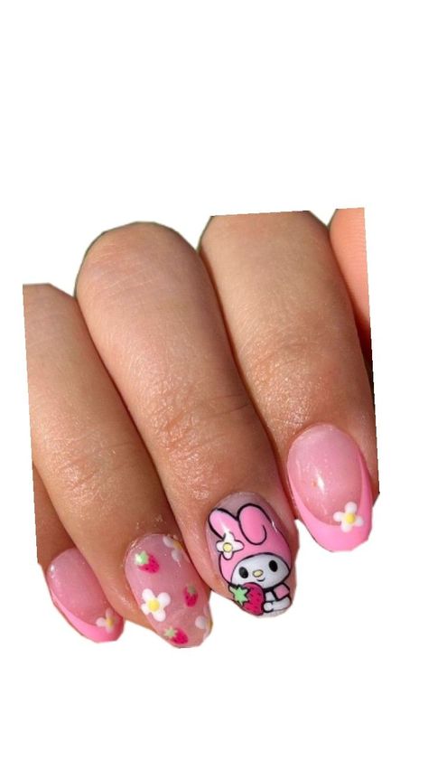 my melody My Melody Nails Short, Nails For 12, My Melody Nails, Princess Room, My Melody, Maquillaje De Ojos, Cute Nails, Nail Ideas, Nail Inspo