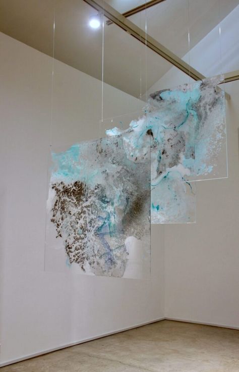 Suzann Victor, Cloud Without Tears II, coloured paper pulp on interlocking polycarbonate discs, 2015 | STPI, Singapore | Imprint: New Works by Suzann Victor Printing On Acetate, Teared Paper, Transparent Art, Paper Installation, Anatomy Sculpture, Paper Architecture, Coloured Paper, Paper Pulp, Art Folder