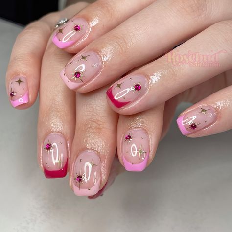 Libra Gel Nails, Pink On Pink Nails, Libra Nails Design, Libra Nails, Moon In Libra, Pink Tip Nails, Self Care Day, Simple Gel Nails, Builder Gel