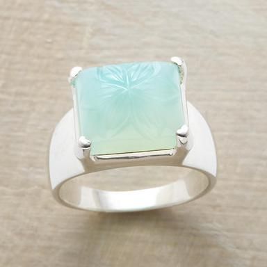 Chalcedony Ring, Green Chalcedony, Retro Ring, Design Square, Men's Jewelry Rings, Sterling Silver Bands, Green Stone, Bridal Rings, Stone Ring