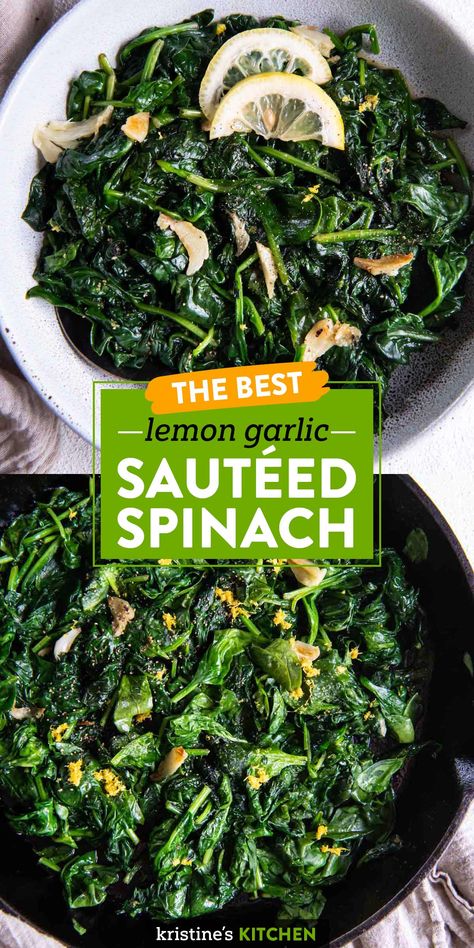 Sauteed Spinach Garlic, Easy Spinach Recipes, How To Make Spinach, Healthy Lunches For Work, Garlic Spinach, Spinach Recipe, Healthy Plant Based Recipes, Sauteed Spinach, Slow Cooker Dinner