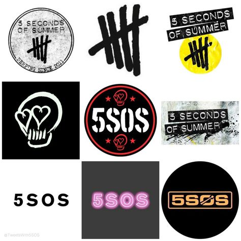 5sos logos through the years 5sos Logo, 5sos Outfits, 5sos Concert, 5sos Funny, 5sos Wallpaper, Summer Logo, Construction Logo Design, Design Studio Logo, Wedding Logo Design