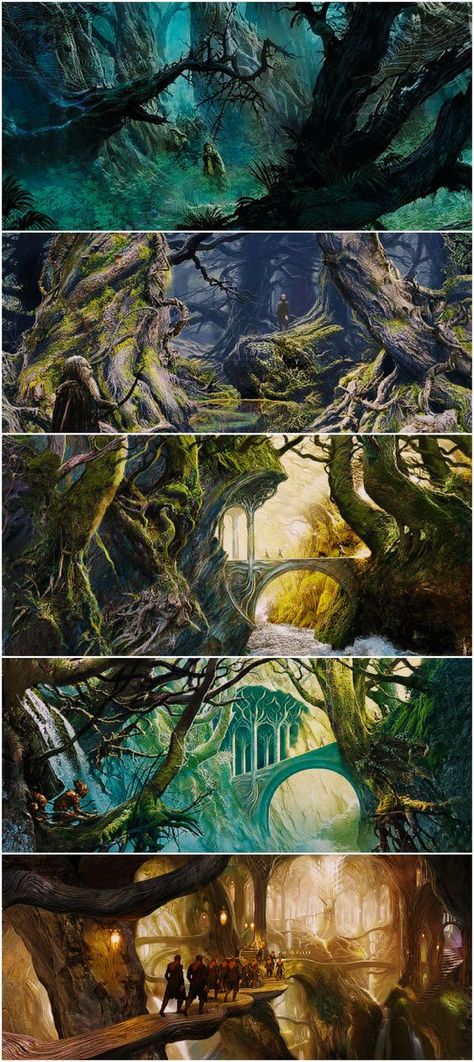 Mirkwood Concept art: Forest Illustrations, Alan Lee, John Howe, Between Two Worlds, Lotr Art, Landscape Concept, Fantasy Places, Thranduil, Jrr Tolkien