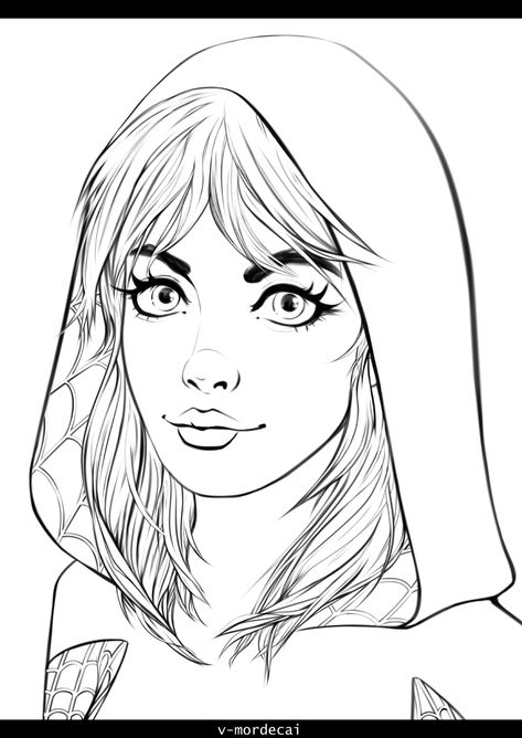 Spider Gwen | Mordecai on Patreon Spider Gwen Coloring Page, Valentine Coloring Sheets, Pusheen Coloring Pages, Disney New Year, Spiderman And Spider Gwen, Fnaf Coloring Pages, Disney Valentines, Art Help, Valentine Coloring