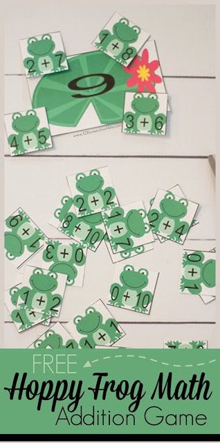 FREE Frog Addition Game - this is such a fun way for kindergarten, first grade, and 2nd grade kids to practice addition with a fun twist. This makes great extra practice for spring break, summer learning, math centers, and more. Spring Learning Activities, Math Addition Games, Addition Games, Spring Math, Frog Theme, Math Centers Kindergarten, Fun Math Games, Summer Learning, Math Addition